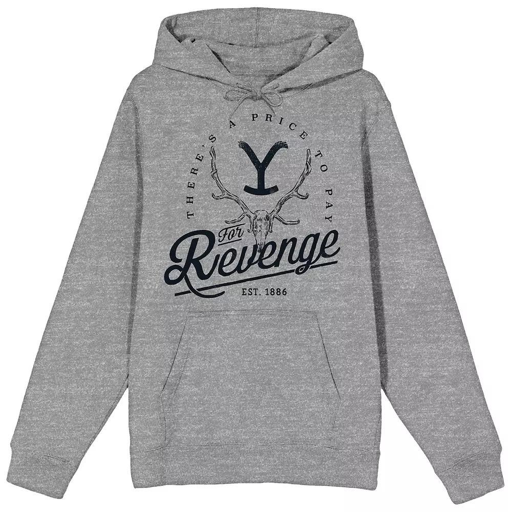 Men's Yellowstone Theres A Price Graphic Hoodie, Size: Medium, Gray Product Image