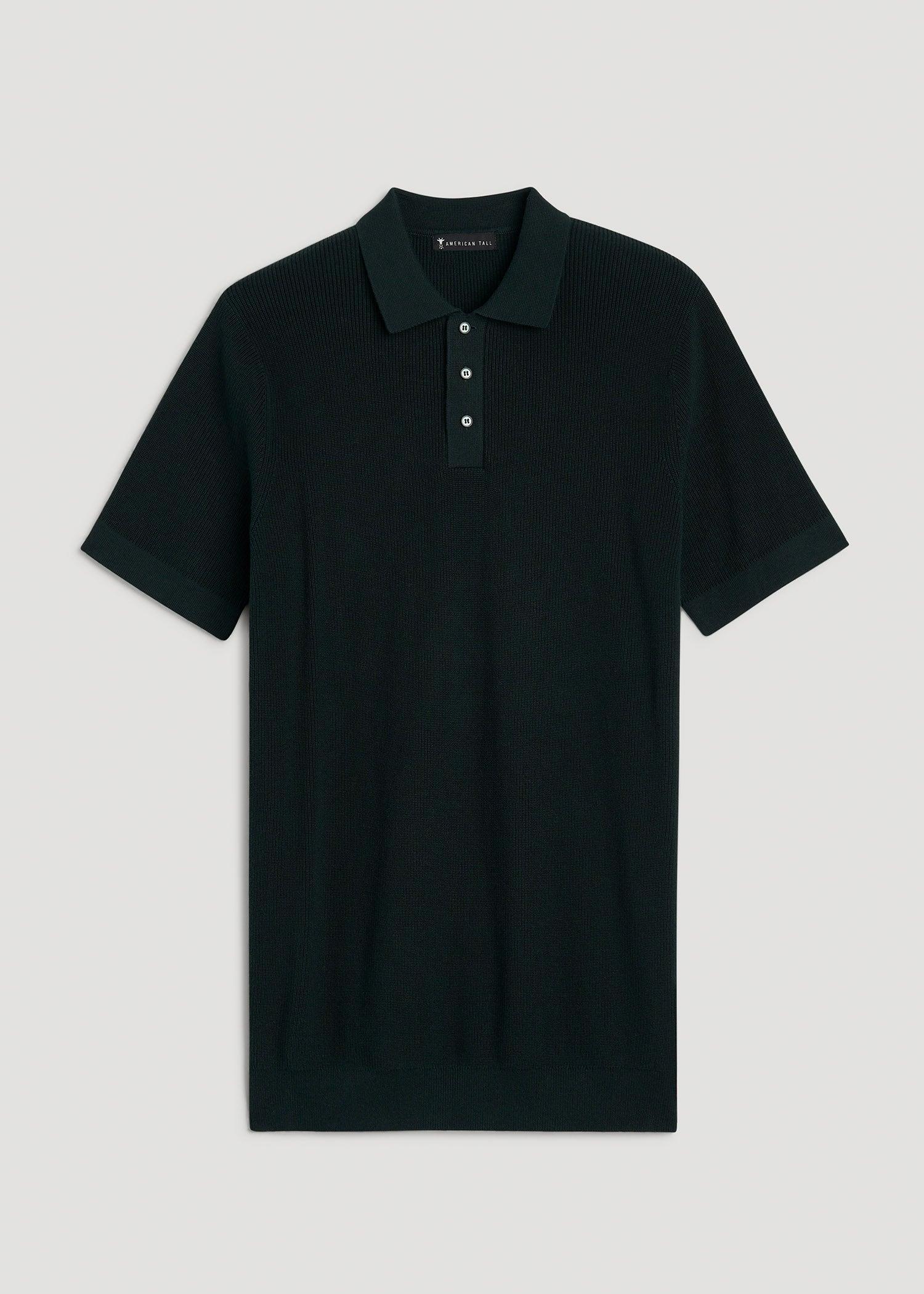 Purl Knit Tall Men's Polo Sweater in Emerald Product Image