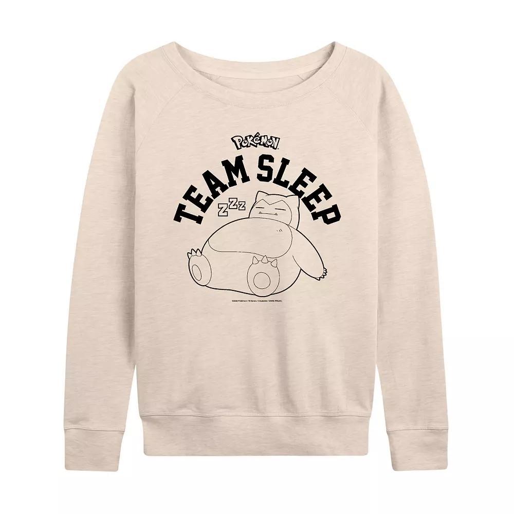 Plus Size Pokemon Snorlax Team Sleep French Terry Long Sleeve Tee, Women's, Size: 1XL, Beige Product Image