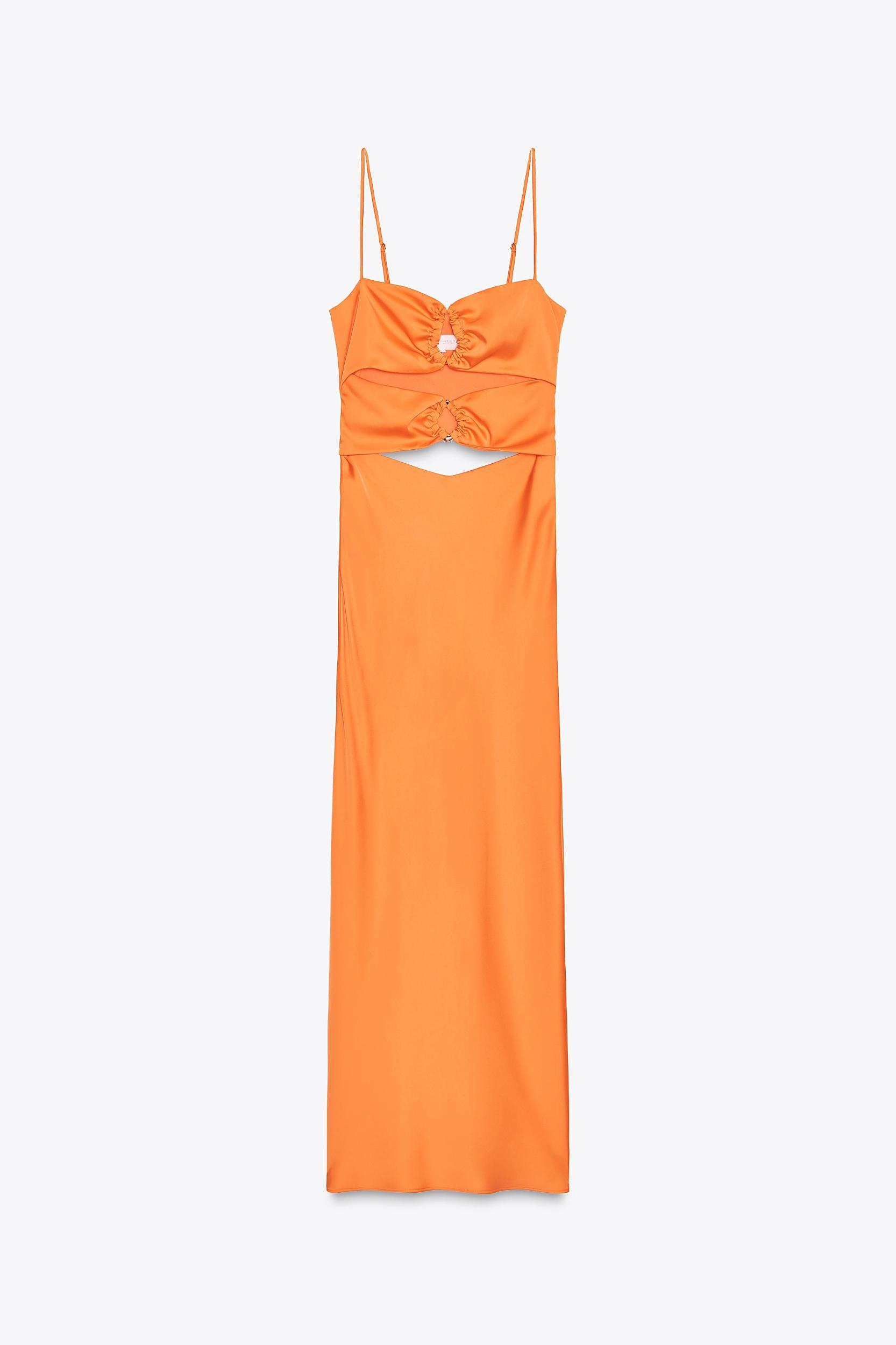 SATIN CUT OUT MIDI DRESS Product Image