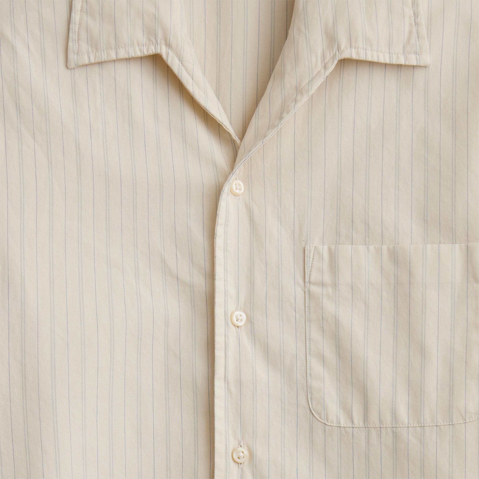 Short-sleeve Secret Wash cotton poplin camp-collar shirt Product Image