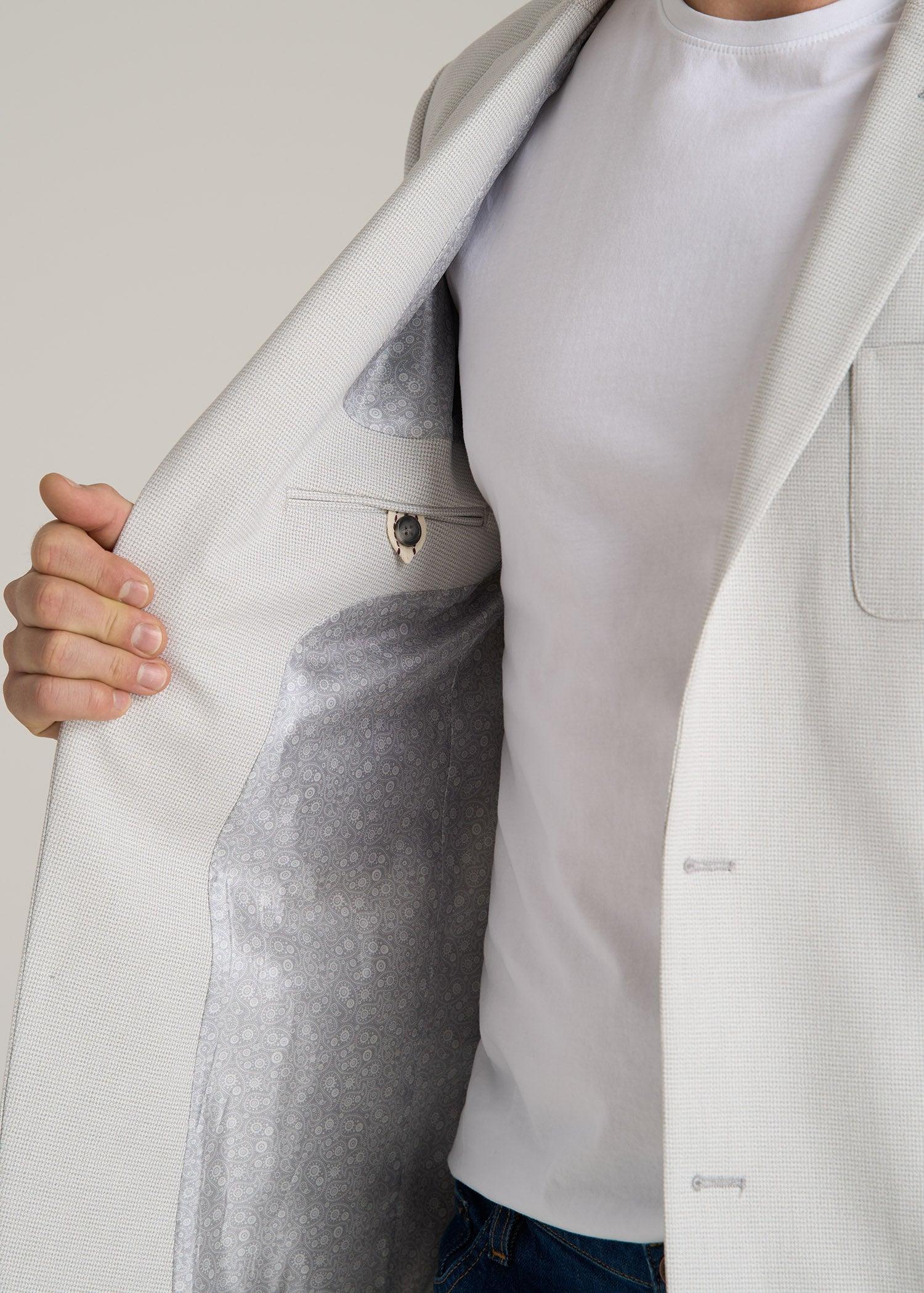 Men's Tall Core Blazer in Light Grey Houndstooth Product Image