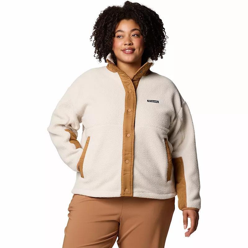 Plus Size Columbia Cloud Point Snap Fleece, Women's, Size: 2XL, Stone Green Product Image
