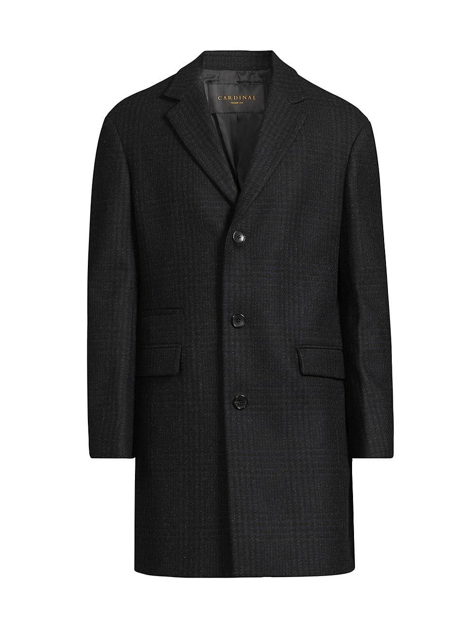 Mens Sherwood Plaid Wool-Blend Coat Product Image