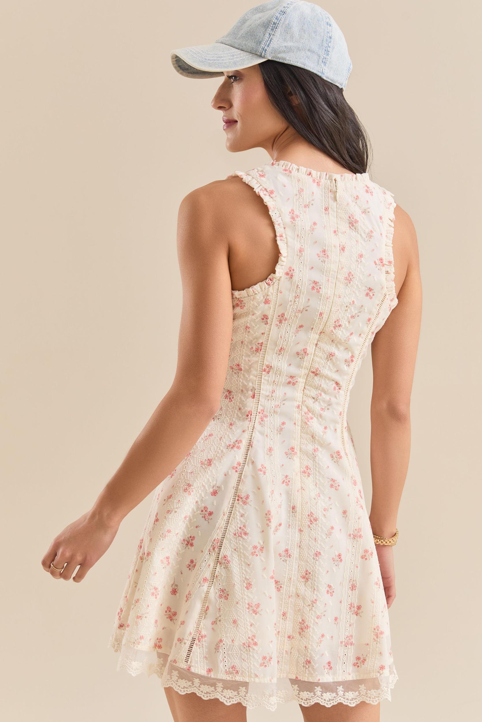 Cataleya Button Front Bow Mini Dress Product Image