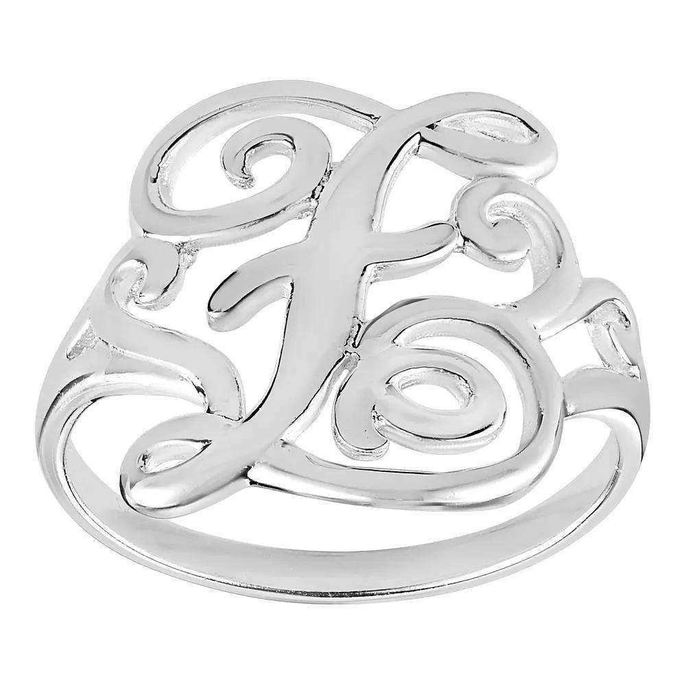 PRIMROSE Sterling Silver Monogram Initial Ring, Women's, Size: 9, U Product Image