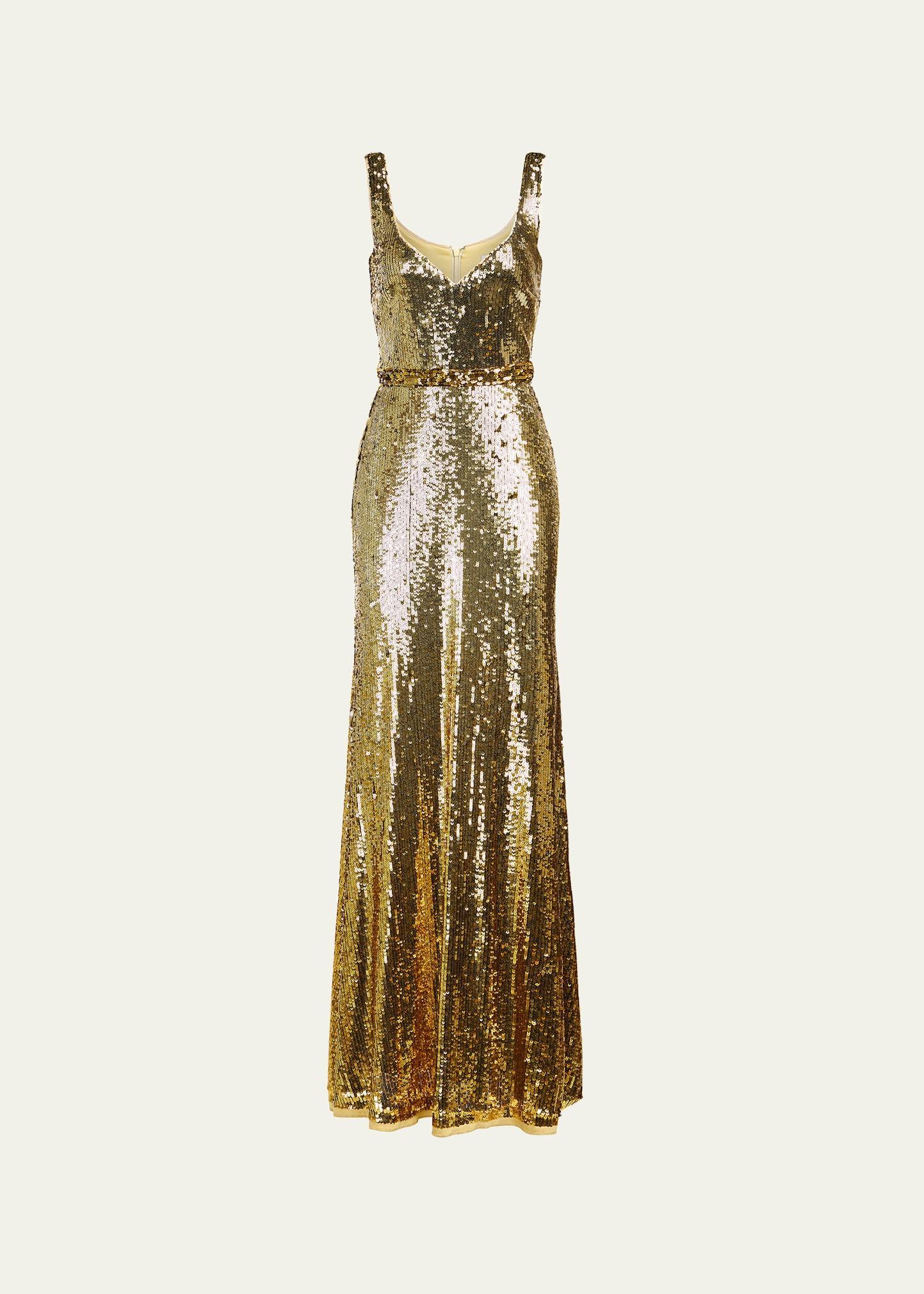 Womens Zahra Sequined Sleeveless Gown Product Image