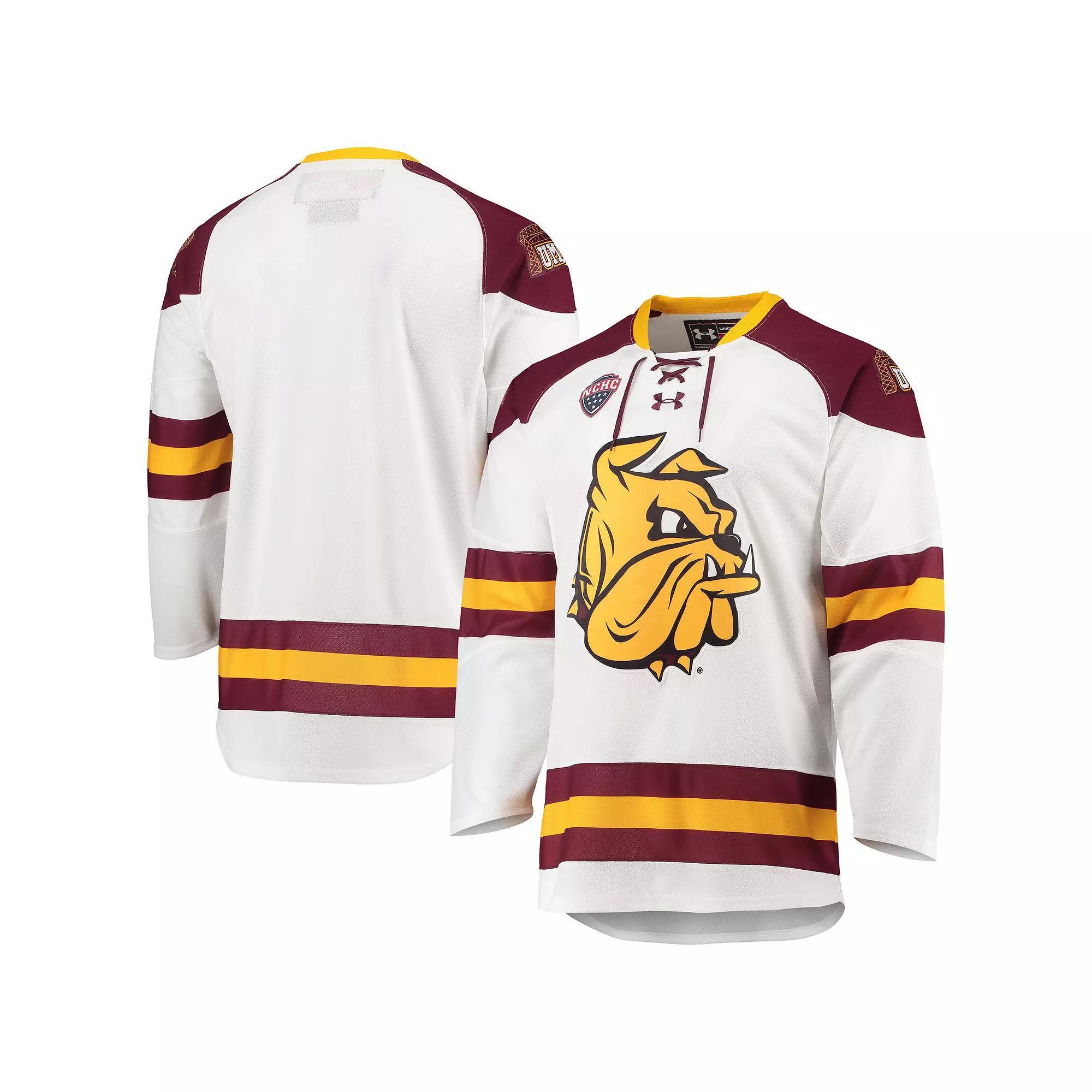Men's Under Armour White Minnesota Duluth Bulldogs Replica Hockey Jersey, Size: Small, Umd White Product Image