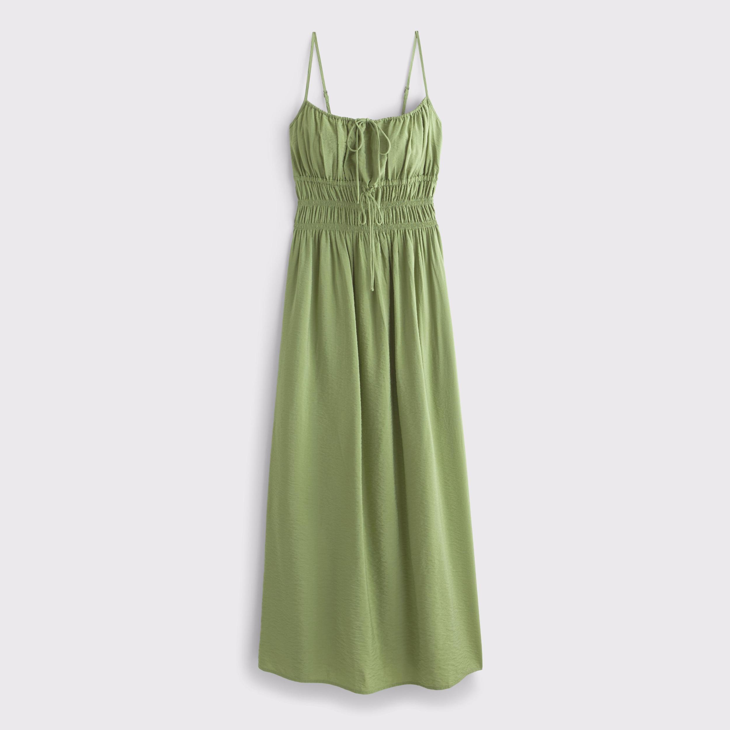 Smocked Tie-Front Maxi Dress Product Image