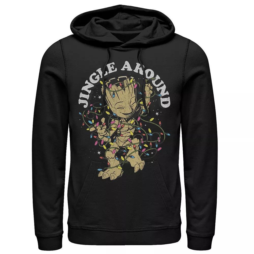 Men's Marvel Groot Kid Jingle Around Lights Hoodie, Size: XXL, Black Product Image