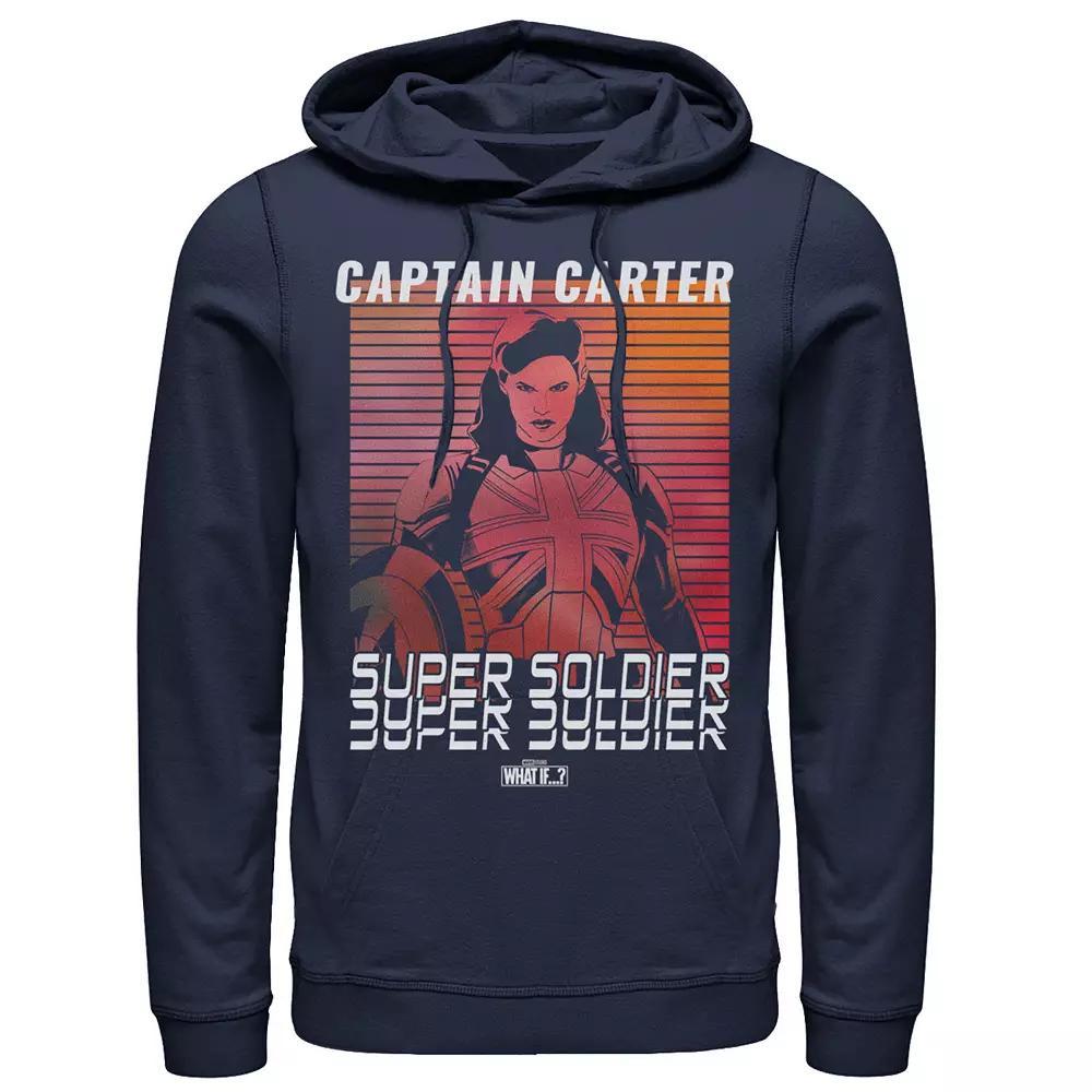 Men's Marvel What If Captain Carter Super Soldier Hoodie, Boy's, Size: Large, Blue Product Image