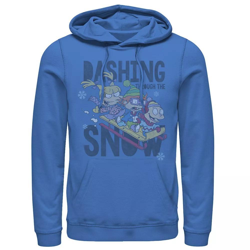 Mens Nickelodeon Rugrats Trio Dashing Through The Snow Sled Graphic Hoodie Product Image