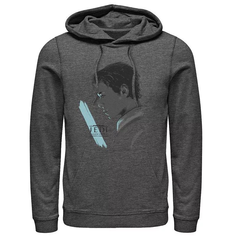 Men's Star Wars Jedi Fallen Order Cal Blue Light Saber Pullover Hoodie, Size: Medium, Grey Heather Product Image