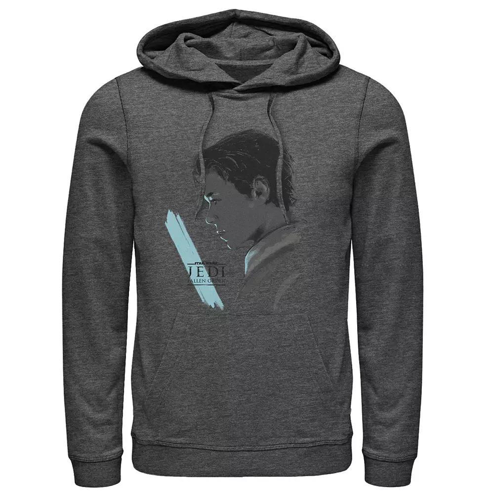 Men's Star Wars Jedi Fallen Order Cal Blue Light Saber Pullover Hoodie, Size: Medium, Grey Heather Product Image