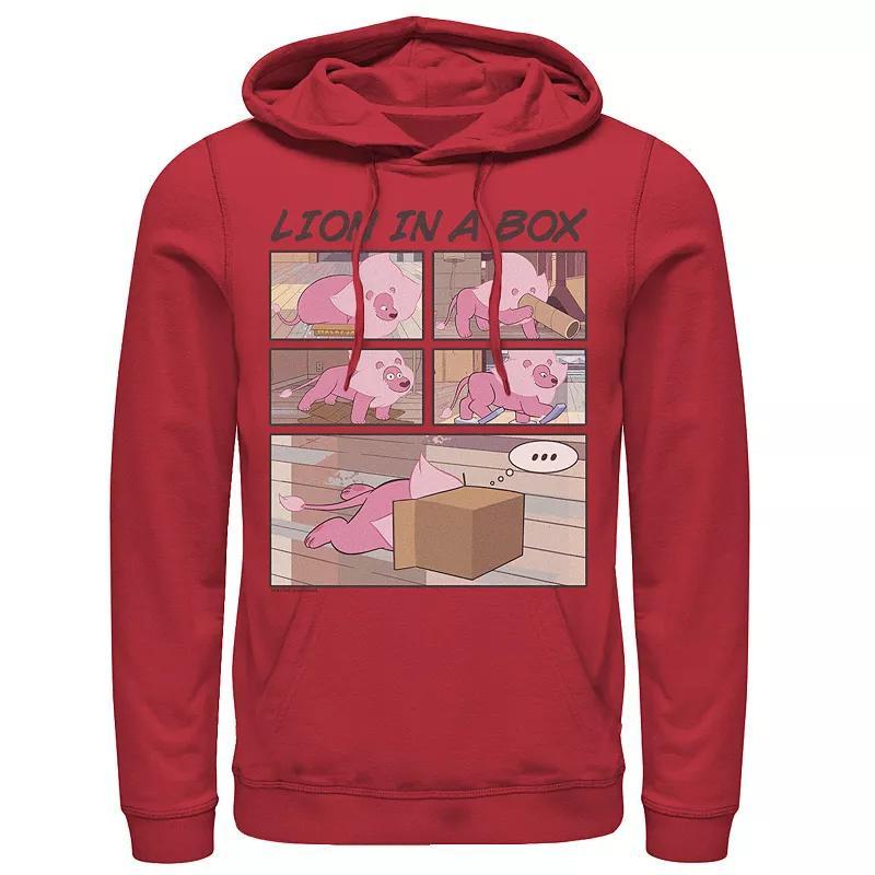 Men's Cartoon Network Stevens Universe Lion In A Box Comic Strip Hoodie, Size: XL, Red Product Image