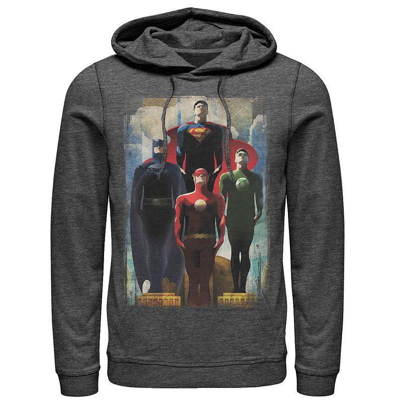 Men's DC Comics Justice League Heroes Look Up Hoodie, Size: XL, Black Product Image