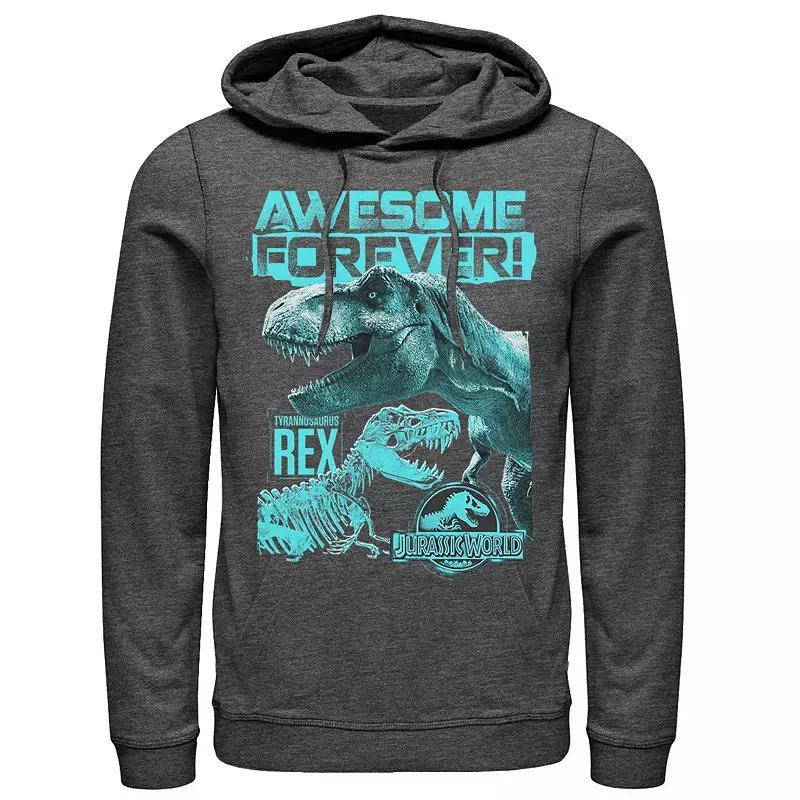 Men's Jurassic World Two T-Rex Awesome Forever Hoodie, Size: Large, Grey Heather Product Image