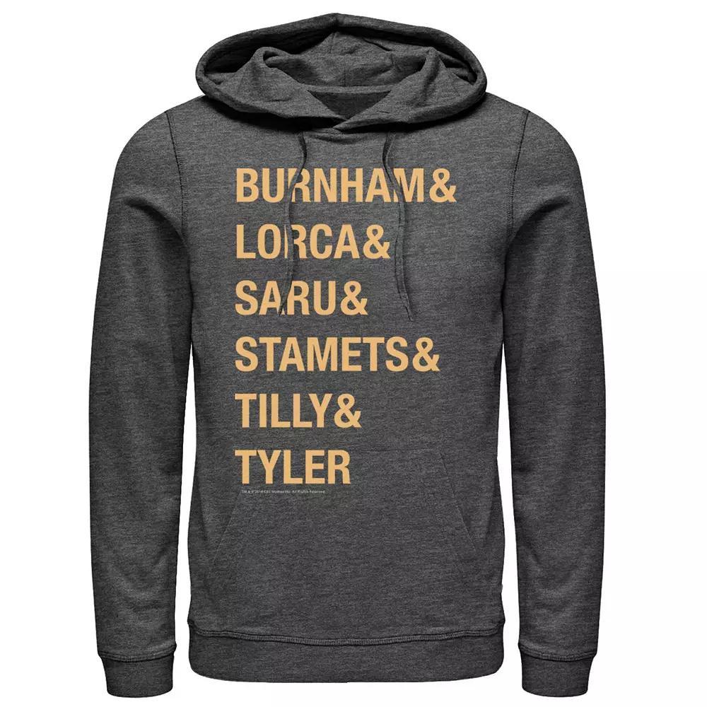 Mens Star Trek Discovery Crew Gold Name Stack Hoodie Grey Heather Product Image