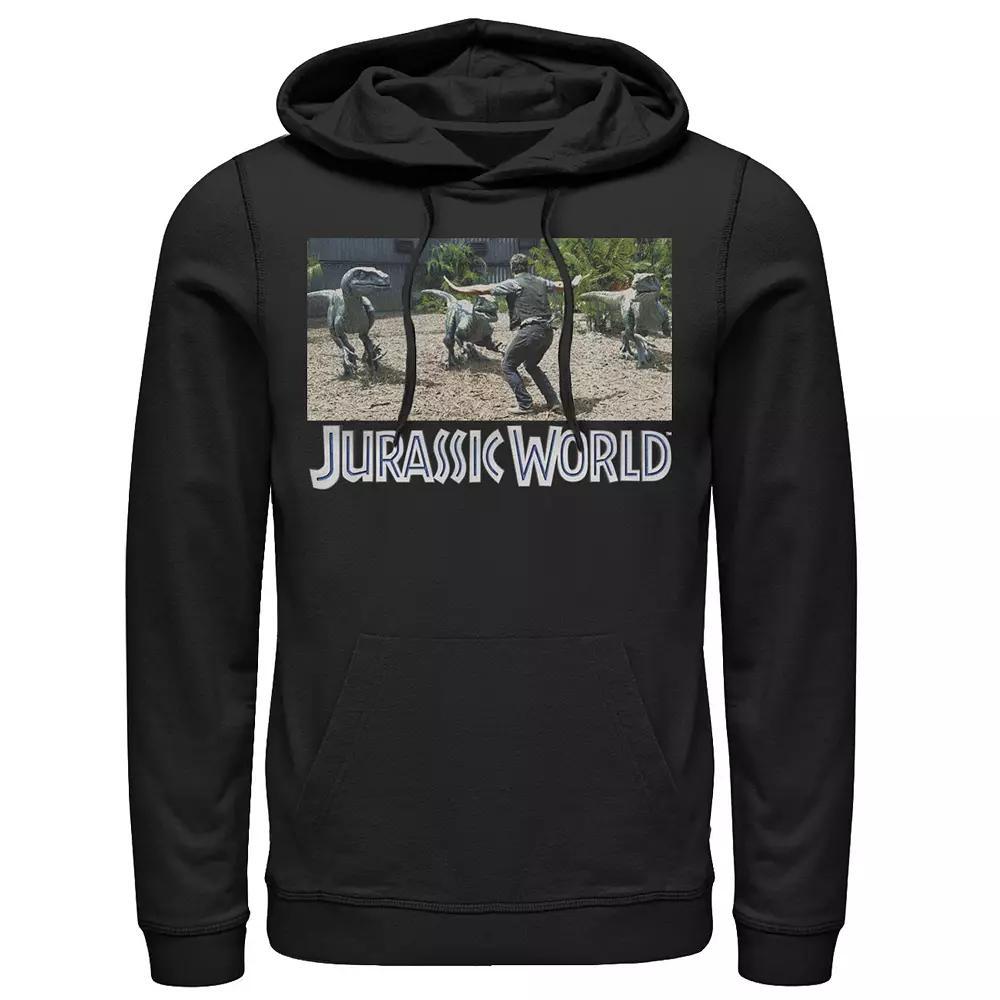 Men's Jurassic World Raptor Grunge Portrait Graphic Pullover Hoodie, Size: Small, Grey Heather Product Image