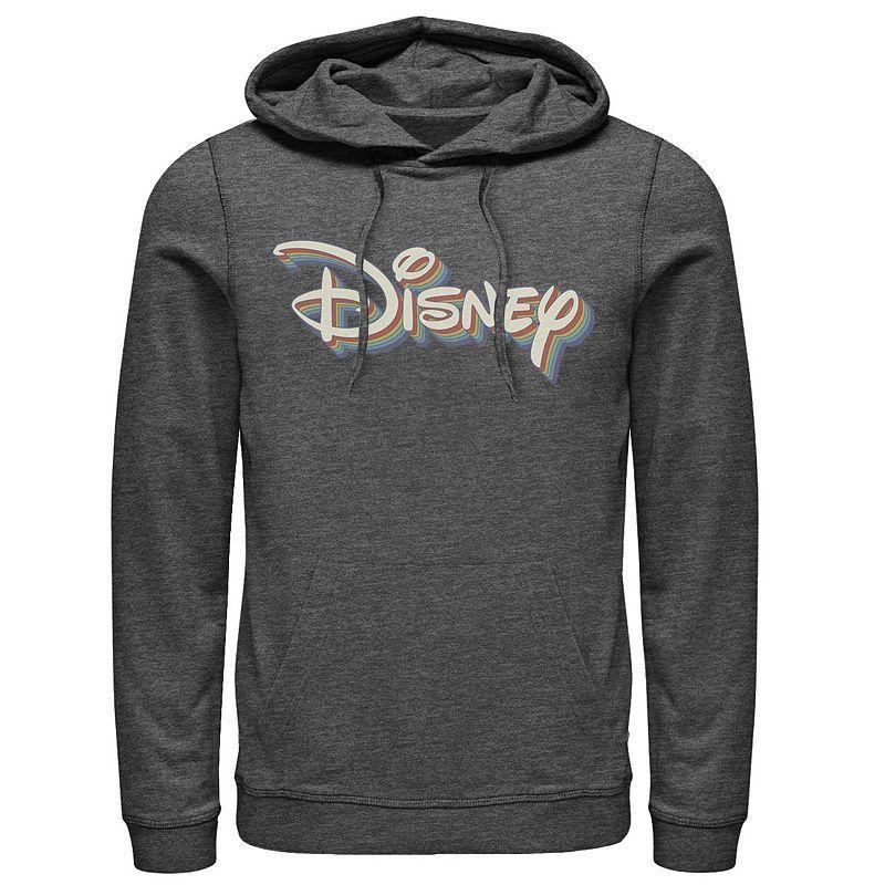Disney's Rainbow 3D Logo Men's Hoodie, Size: Medium, Grey Heather Product Image