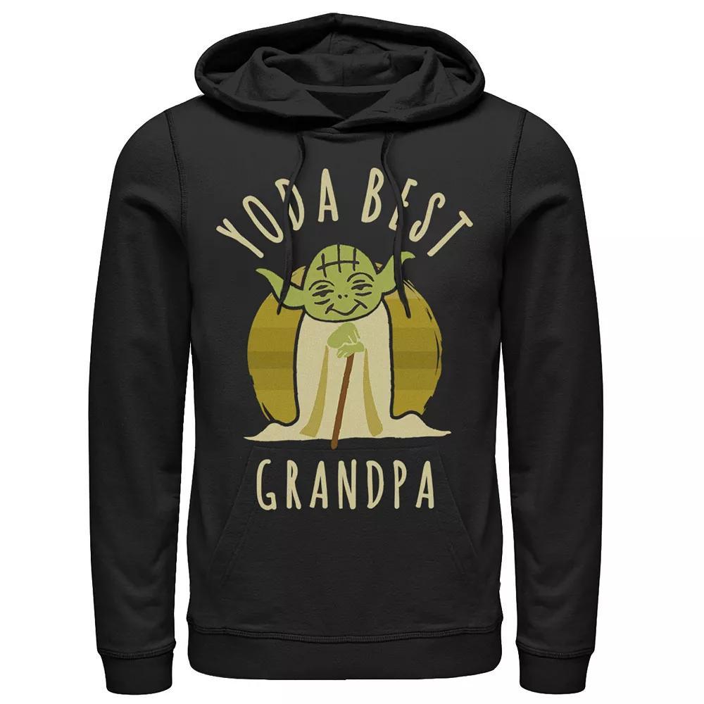 Men's Star Wars Yoda Best Dad Cartoon Yoda Hoodie, Size: Large, Blue Product Image