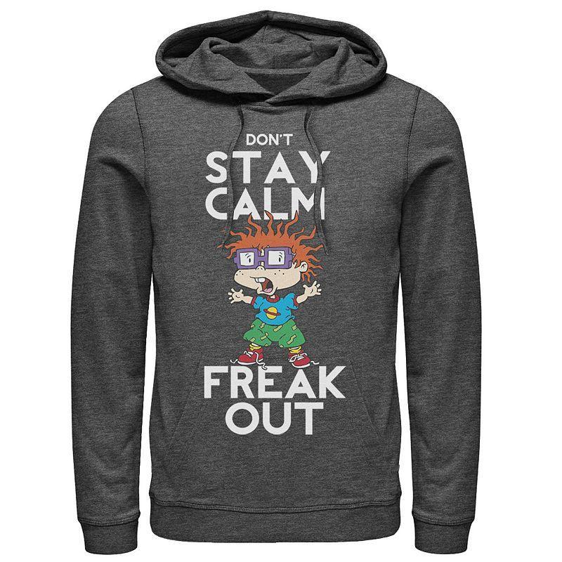 Men's Nickelodeon Rugrats Chuckie Don't Stay Calm Freak Out Graphic Hoodie, Size: XL, Athletic Grey Product Image