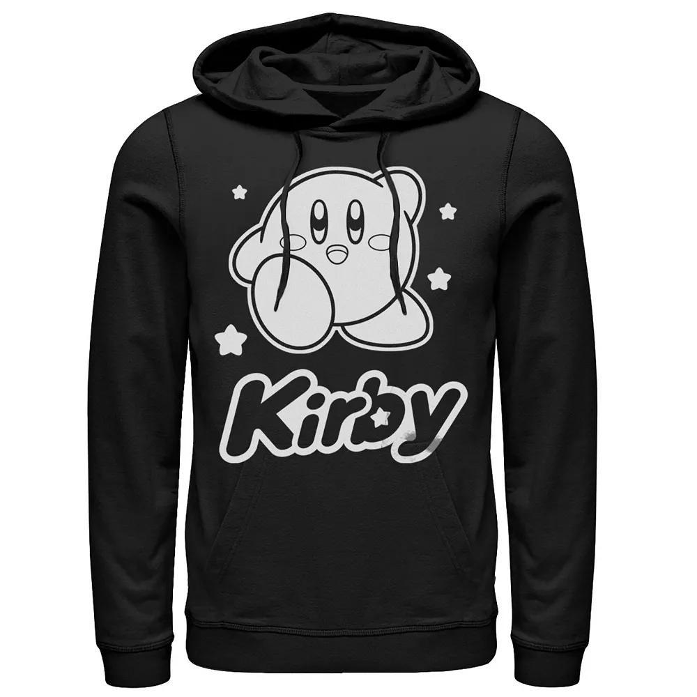 Men's Nintendo Kirby Monochrome Style Graphic Hoodie, Size: Medium, Black Product Image