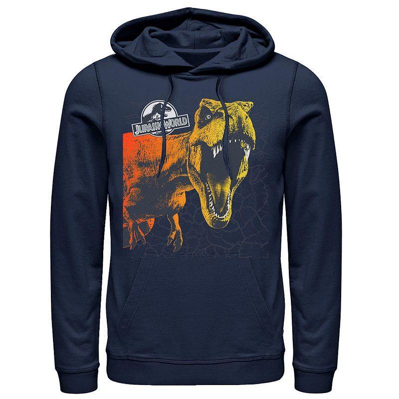 Men's Jurassic World Two T-Rex Color Pop Cracks Hoodie, Size: XL, Athletic Grey Product Image