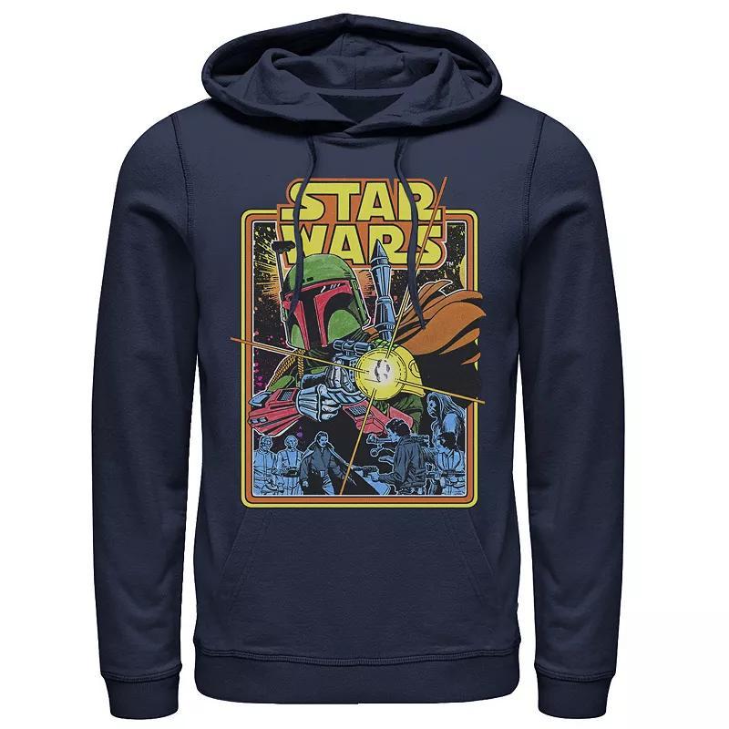 Mens Star Wars Boba Fett Fires Graphic Pullover Hoodie Blue Product Image