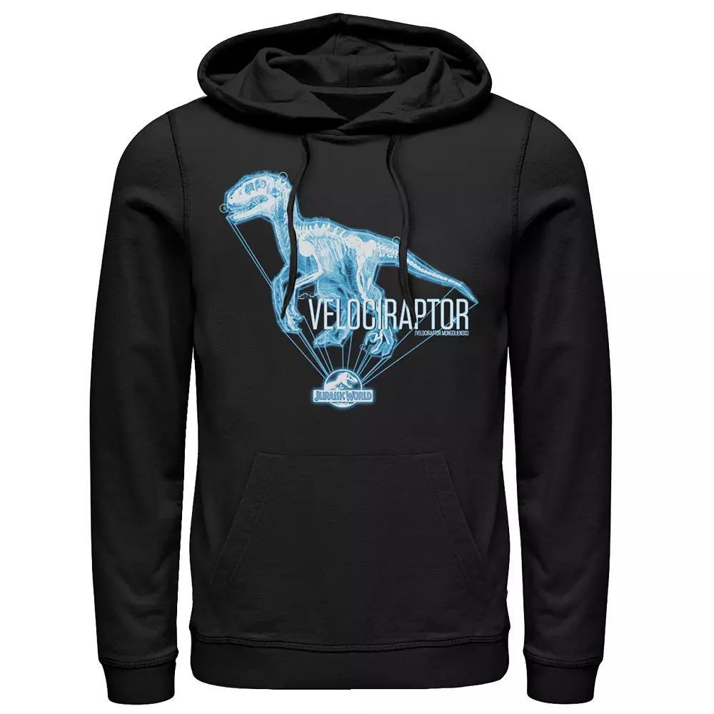Men's Jurassic World Velociraptor Hologram Title Logo Hoodie, Size: 3XL, Black Product Image