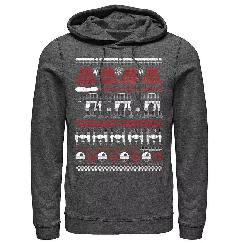 Men's Star Wars Battle Of Hoth Ugly Christmas Sweater Graphic Pullover Graphic Hoodie, Size: XL, Grey Heather Product Image