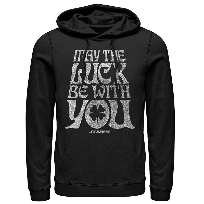 Men's Star Wars "Luck Be With You" Pullover Hoodie, Size: Medium, Black Product Image