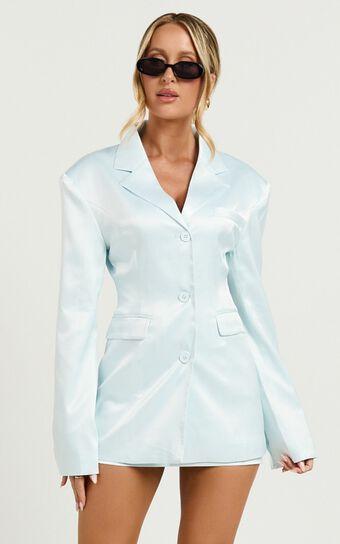 Lioness - Leo Cinched Blazer in Pale Blue Product Image