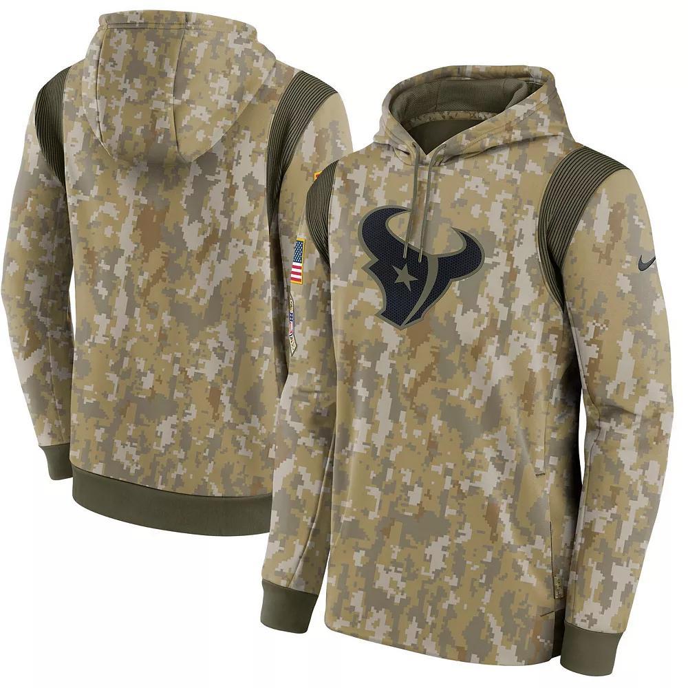 Men's Nike Camo Houston Texans Salute To Service Therma Performance Pullover Hoodie, Size: Large, Green Product Image
