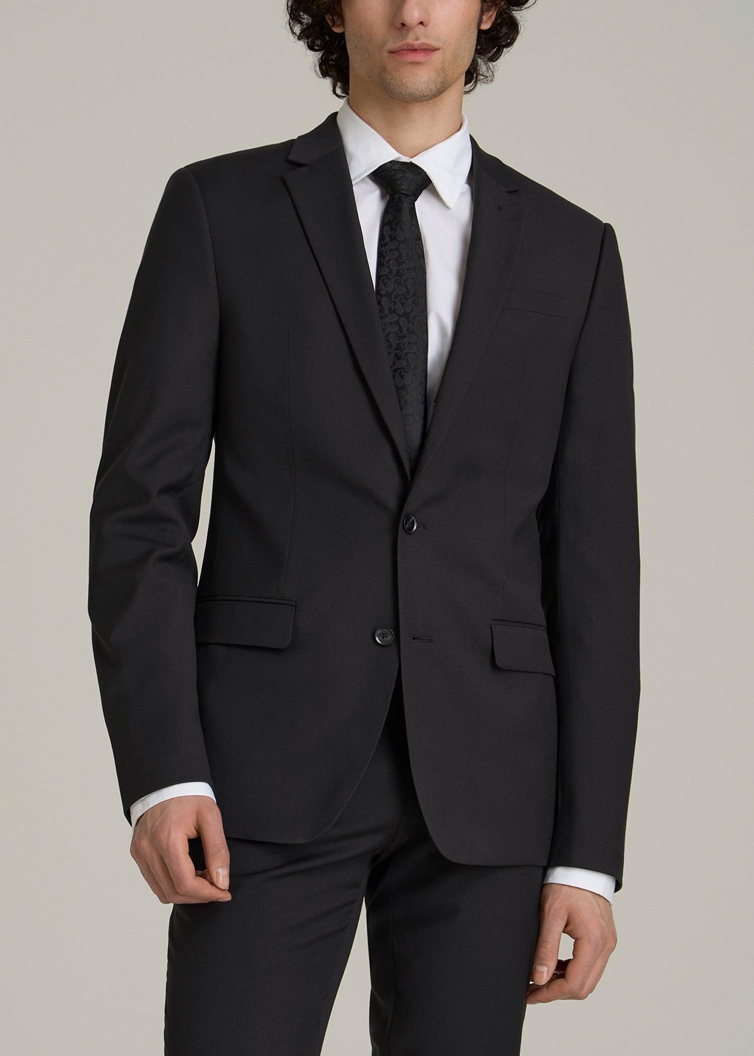 Suit Jacket for Tall Men in Black Product Image