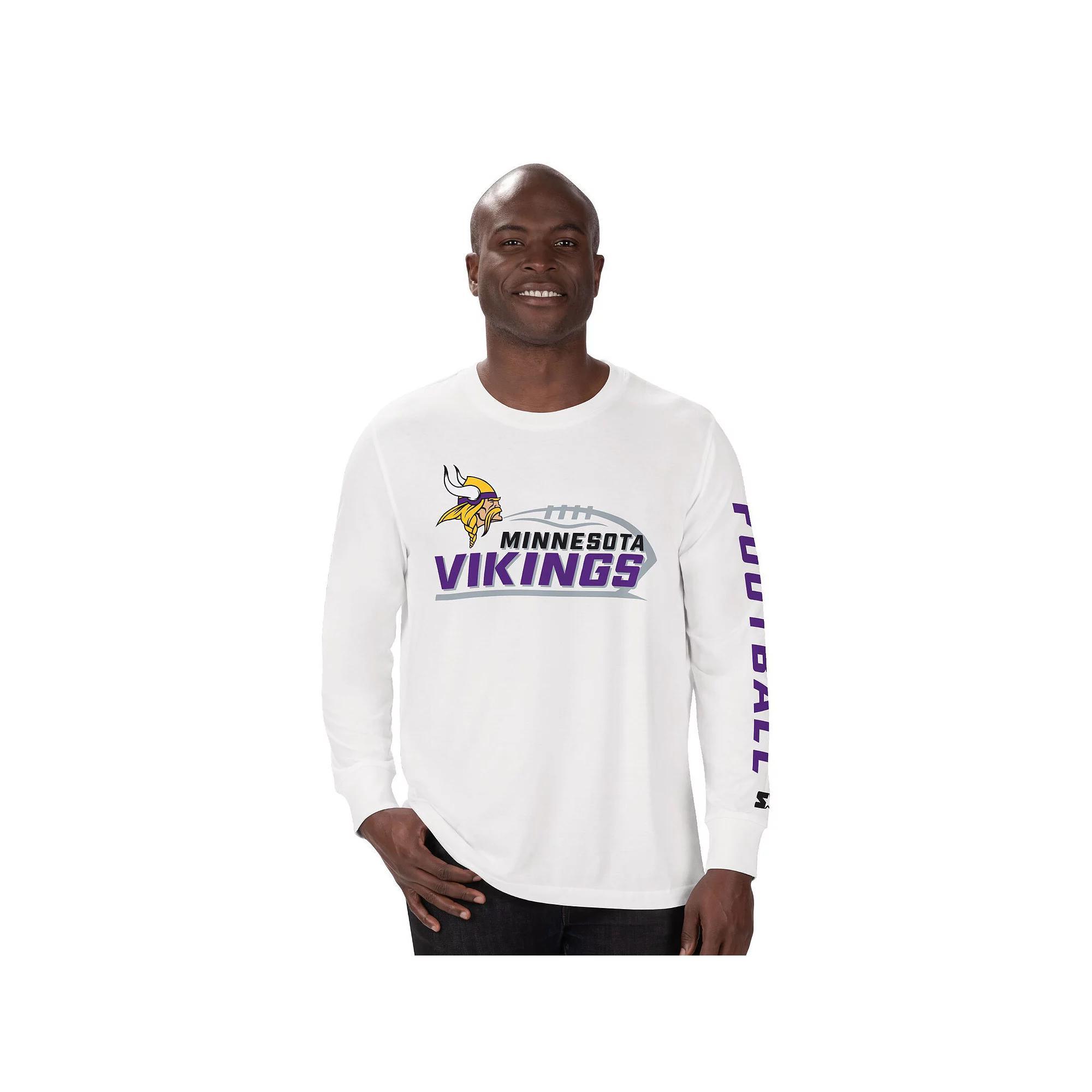 Men's Starter White Minnesota Vikings  Half Time Long Sleeve T-Shirt, Size: XL Product Image