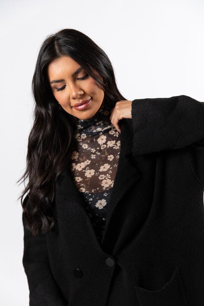 Greta Black Sweater Coat Product Image