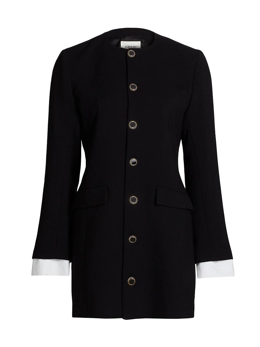 Womens Suiting Button-Front Minidress Product Image