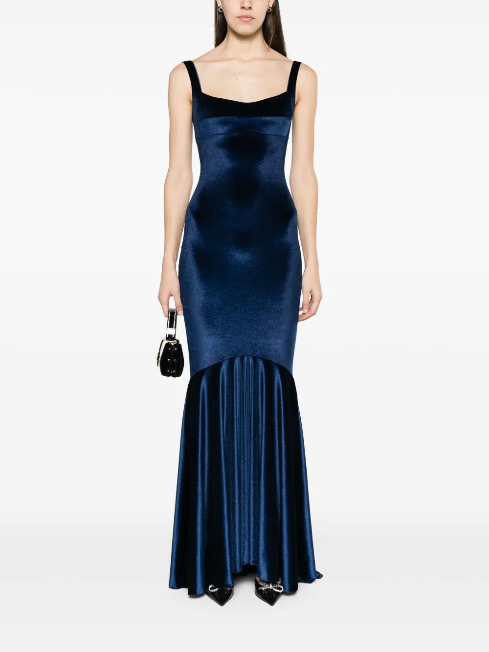sleeveless velvet mermaid gown Product Image