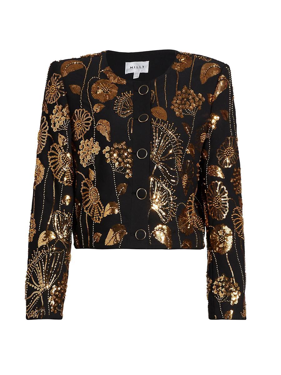 Womens Pheobe Floral Sequined Jacket Product Image
