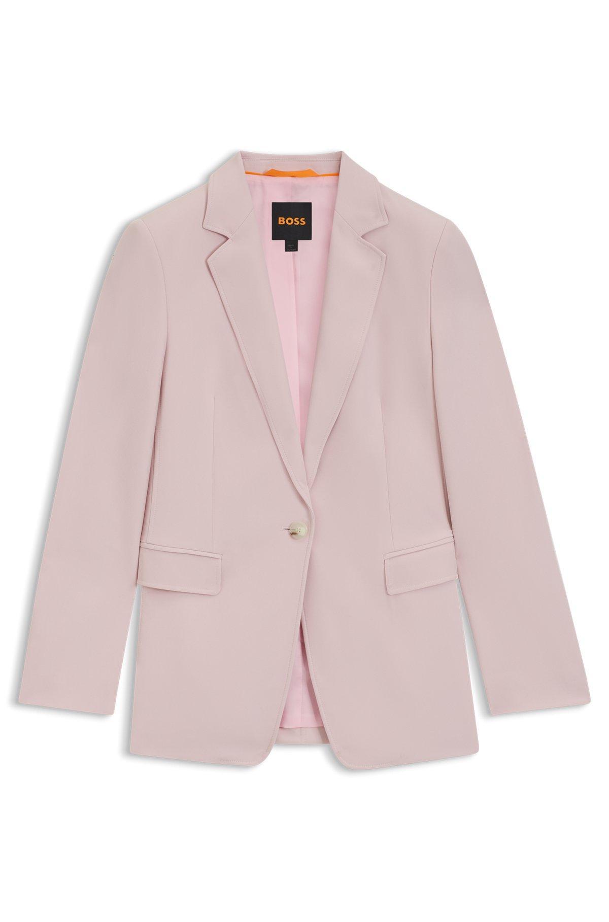 BOSS - Fitted blazer in stretch fabric - Light Purple Product Image