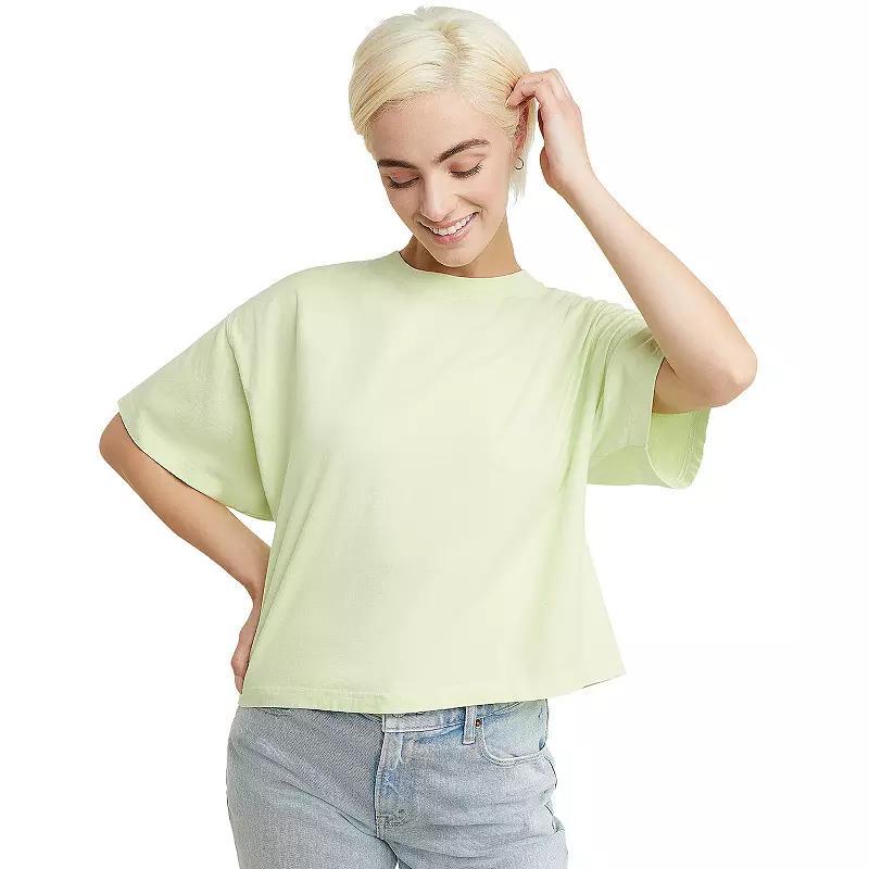 Hanes Womens Garment Dyed Cropped Cotton T-Shirt Anchor Slate 2XL Product Image