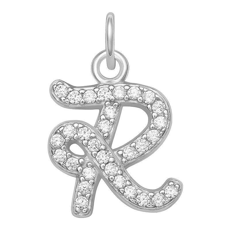 LC Lauren Conrad Sterling Silver Cubic Zirconia Initial Charm, Womens, Gold Tone O Product Image