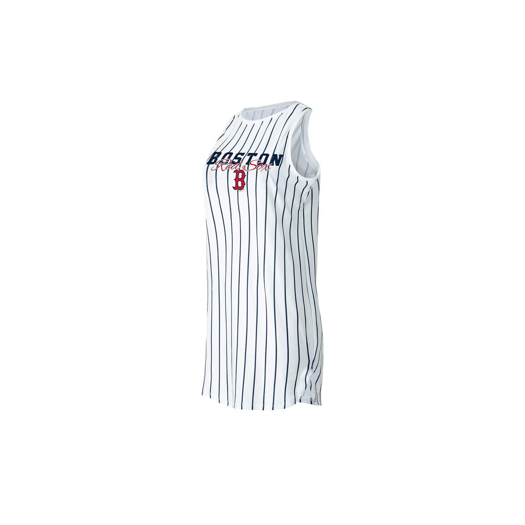 Women's Concepts Sport White New York Yankees Reel Pinstripe Knit Sleeveless Nightshirt, Size: 3XL Product Image