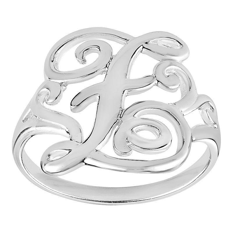 PRIMROSE Sterling Silver Monogram Initial Ring, Women's, Size: 9, U Product Image