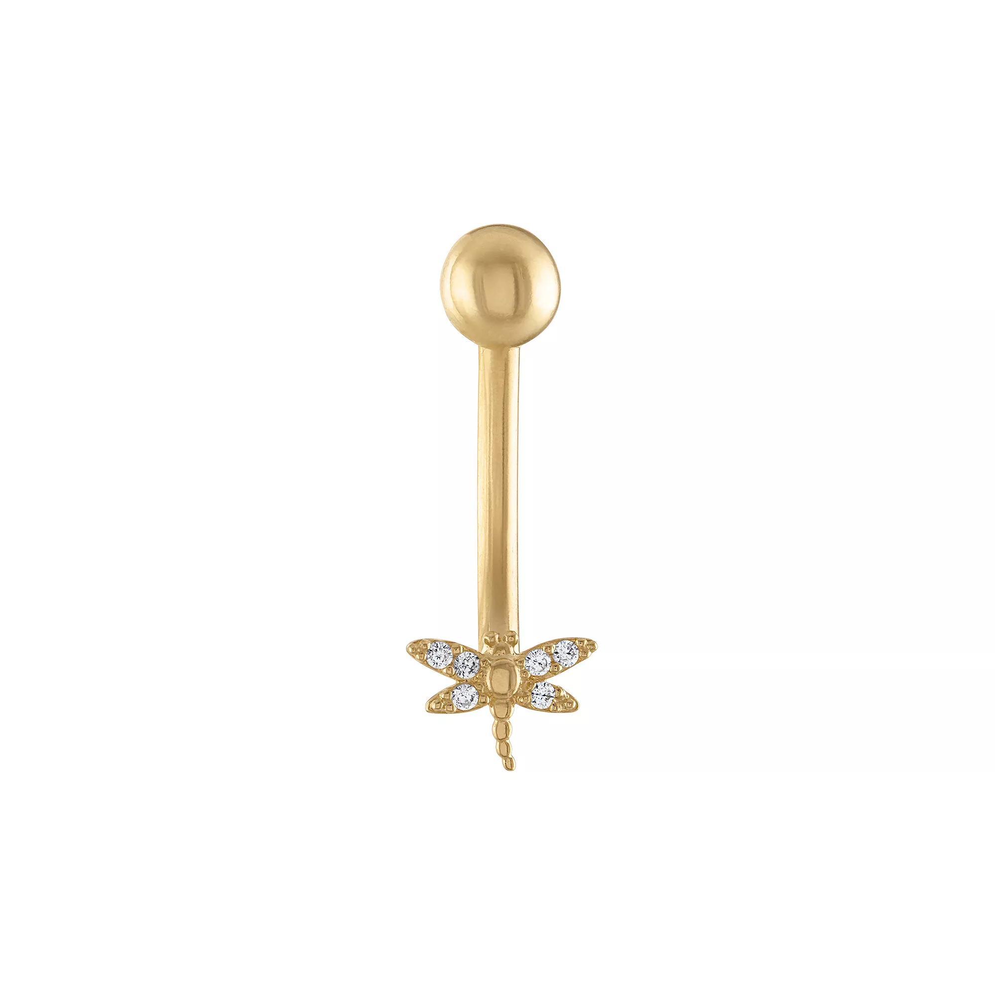Amella Jewels 10k Gold Dragonfly Belly Button Ring, Women's, Yellow Product Image