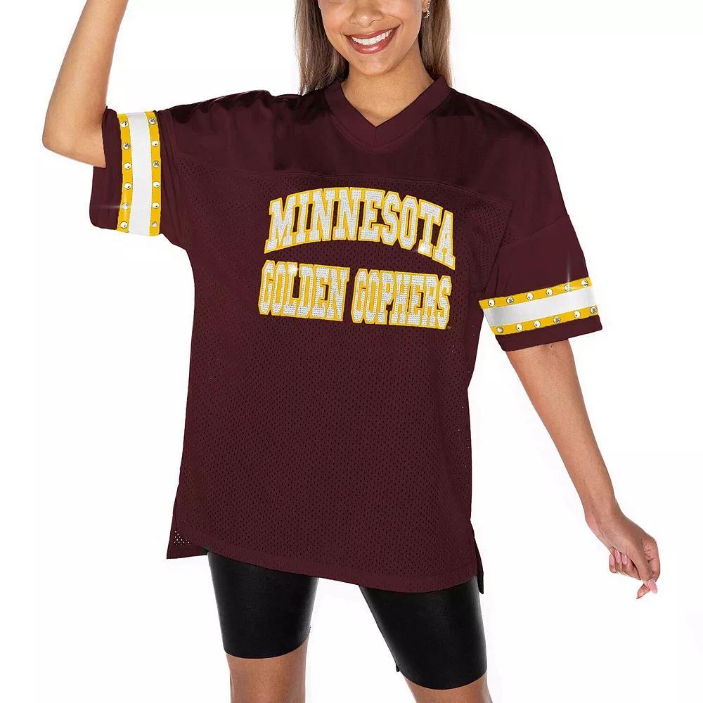 Women's Gameday Couture Maroon Minnesota Golden Gophers Until Kickoff Rhinestone Fashion T-Shirt, Size: Small, Red Product Image