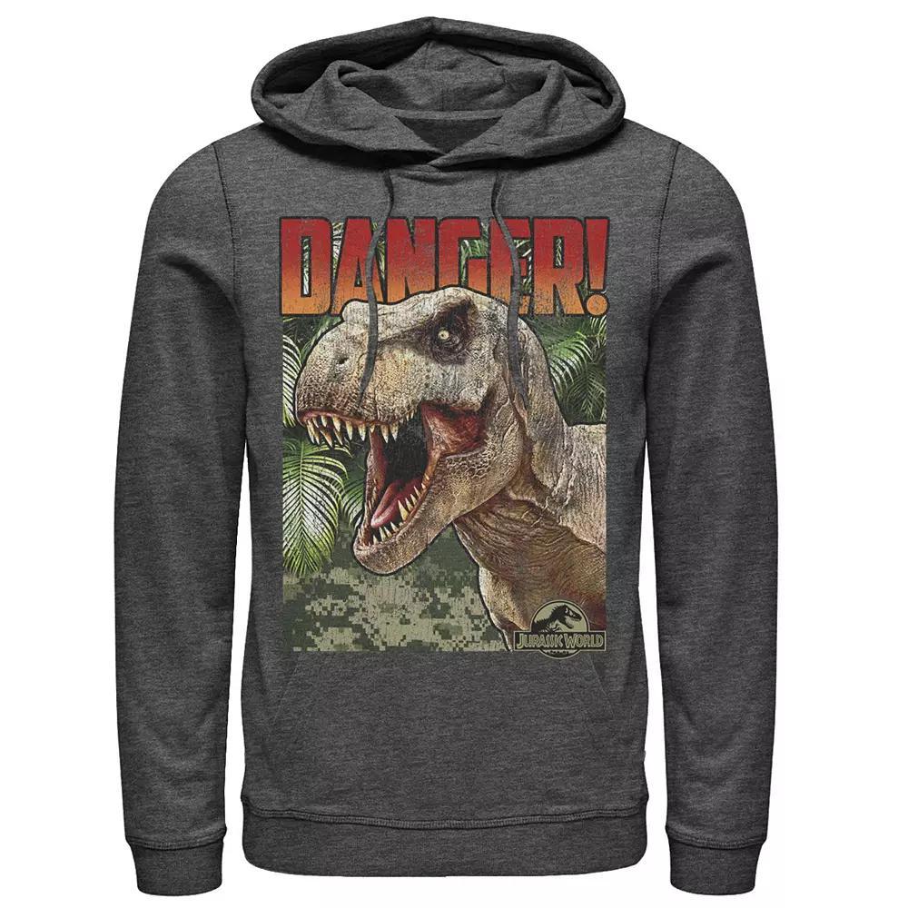 Men's Jurassic World Danger T-Rex Retro Poster Pullover Graphic Hoodie, Size: Large, Blue Product Image