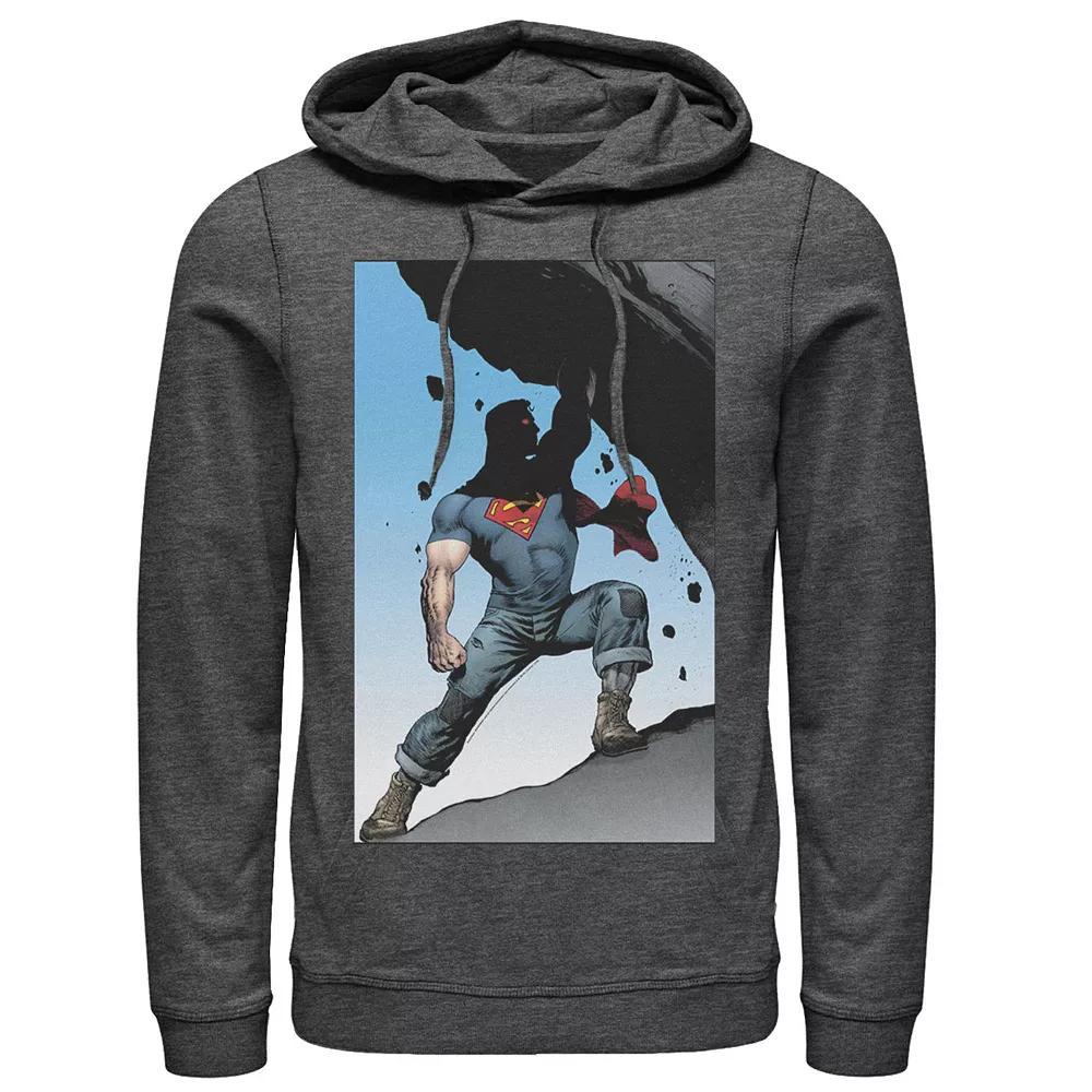 Men's DC Comics Superman Power Lift Comic Poster Hoodie, Size: XL, Grey Heather Product Image