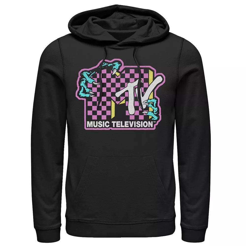 Men's Jurassic Park Retro Colors Checkered Logo Hoodie, Size: Large, Blue Product Image